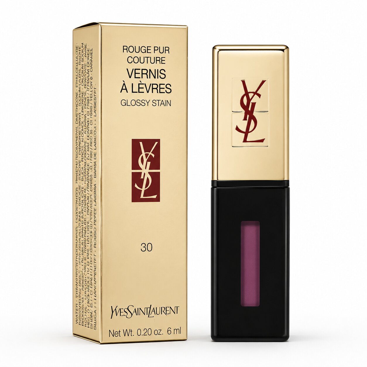 YSL Rouge Pur Couture Vernis à Lèvres Glossy Stain 30 Rose Topaz
